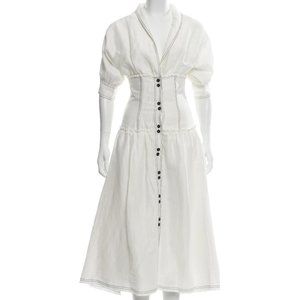 AJE Midi Raw-Edge Hem Dress